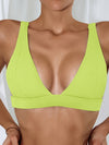 Ribbed V Neck Bikini Top