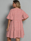 Plus Allover Heart Print Smock Dress