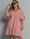 Plus Allover Heart Print Smock Dress