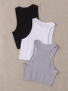 Yoga Basic 3pcs Rib-knit Sports Tank Top