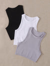 Yoga Basic 3pcs Rib-knit Sports Tank Top