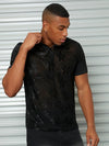 Men Jacquard Mesh Polo Shirt