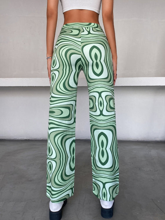 90s High Waist Allover Print Pants