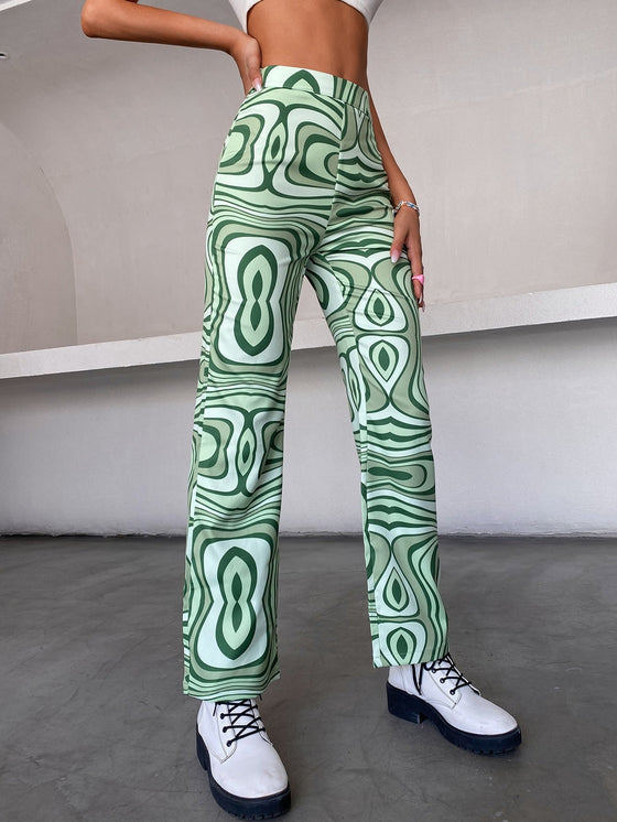 90s High Waist Allover Print Pants