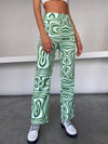 90s High Waist Allover Print Pants