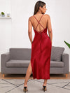Crisscross Back High Split Dress