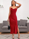 Crisscross Back High Split Dress