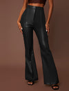 BAE Seam Front Flare Leg PU Leather Pants