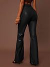 BAE Seam Front Flare Leg PU Leather Pants