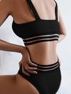 Contrast Mesh Bikini Swimsuit