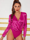 BIZwear Satin Long Sleeve Bodysuit