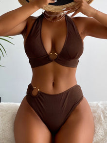  Rib Ring Linked Bikini Swimsuit