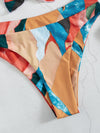 Colorblock Knot Bust Bandeau Bikini Swimsuit