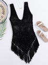 Knitted Fringe Hem swim Cover Up