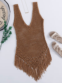  Knitted Fringe Hem Cover Up