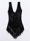 Knitted Fringe Hem swim Cover Up