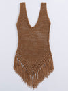 Knitted Fringe Hem Cover Up