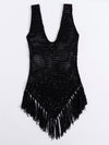 Knitted Fringe Hem swim Cover Up