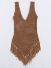 Knitted Fringe Hem swim Cover Up