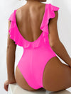 Ruffle Trim One Piece Swimsuit