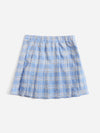 Girls Zipper Side Tartan Pleated Skirt