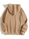 Solid Drawstring Pocket Front Hooded Sweatshirt