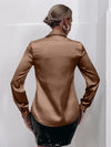 SXY Satin Solid Button Front Shirt