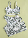 3pack Girls Coconut Tree Print Wrap Bikini Swimsuit Cover Up Pants