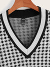 EZwear Houndstooth Pattern Sweater Vest