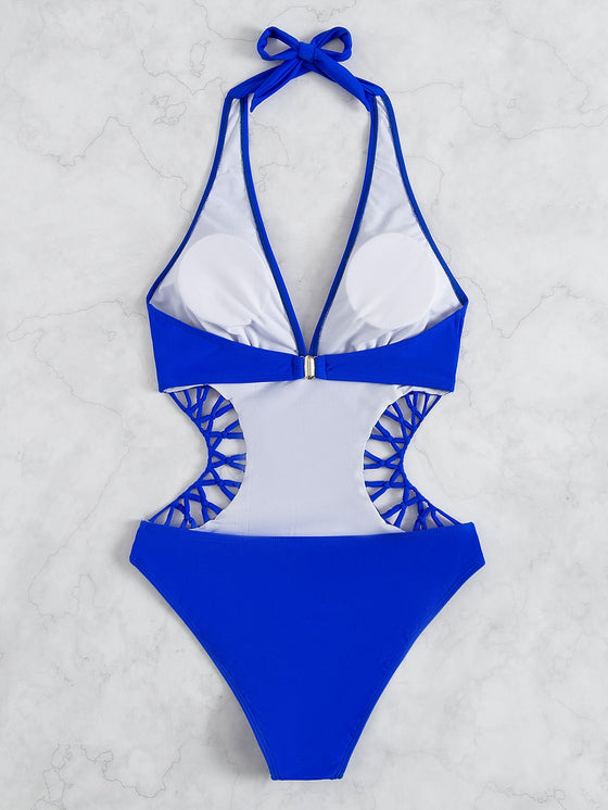 Cut out Side Plunging One Piece Swimsuit