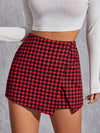 Wrap Front Houndstooth Skort