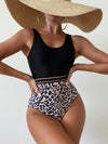 Leopard Print One Piece Swimsuit