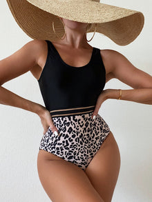  Leopard Print One Piece Swimsuit