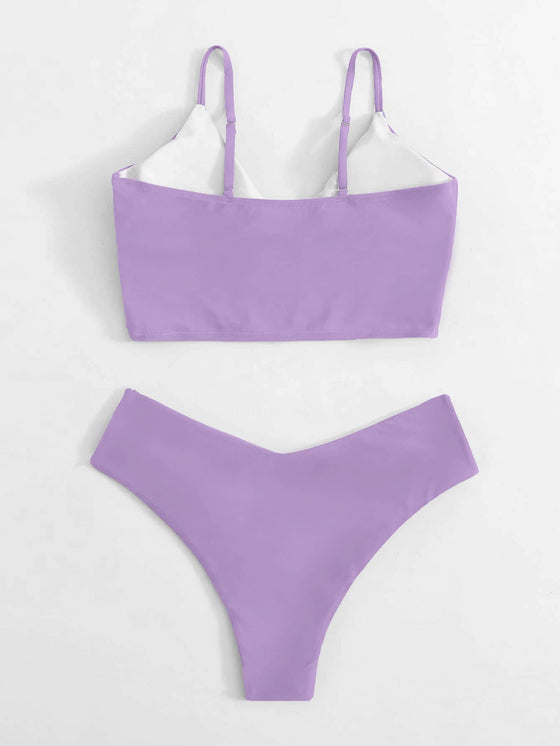 Surplice Neck Bikini Swimsuit