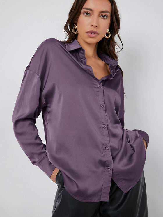 Single Breasted Satin Blouse