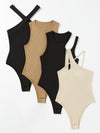 Privé 4pcs Asymmetrical Neck Cut Out Bodysuit