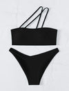 Cut out One Shoulder Bikini Swimsuit