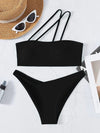 Cut out One Shoulder Bikini Swimsuit