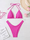 Rib Halter Micro Triangle Bikini Swimsuit