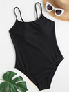 Teen Girls Solid One Piece Swimsuit