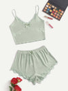 Contrast Lace Cami Pajama Set PJ