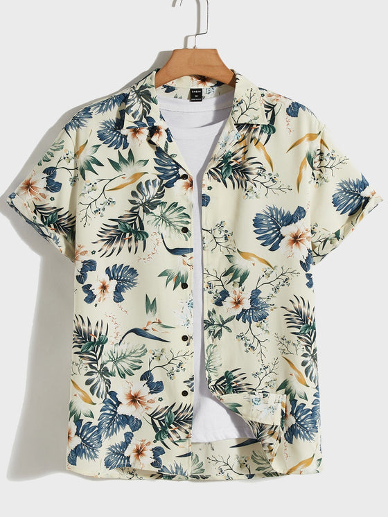 Men Tropical Print Shirt Without Tee