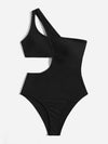 Cut Out One Shoulder One Piece Swimsuit