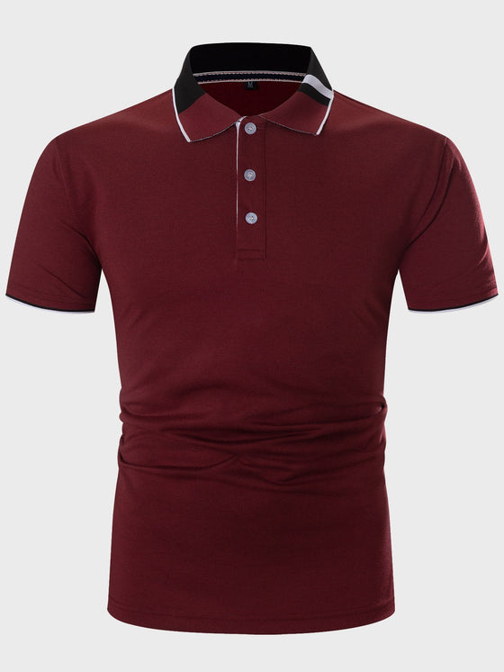 Men Striped Trim Polo Shirt