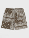 Men Drawstring Waist Paisley Print Shorts