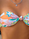 Floral Print Knot Bust Bandeau Bikini Swimsuit