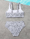 Girls Dalmatian Print Bikini Swimsuit