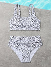 Girls Dalmatian Print Bikini Swimsuit