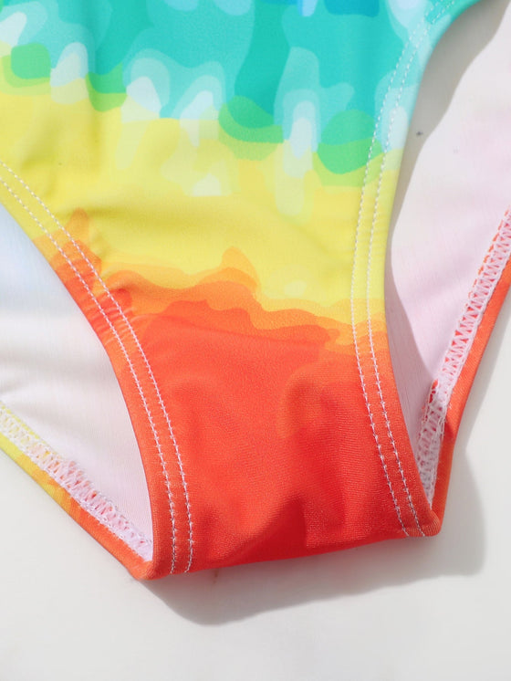 Girls Tie Dye One Piece Swimsuit