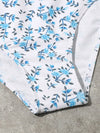 Girls Plant Print Bikini Swimsuit